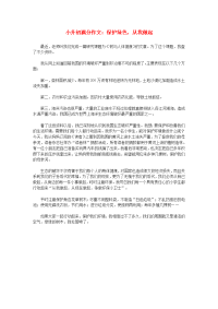 小升初语文 满分作文 保护绿色，从我做起