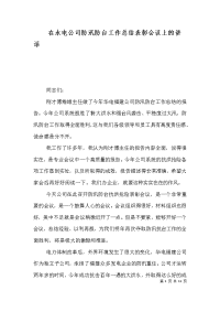 在水电公司防汛防台工作总结表彰会议上的讲话