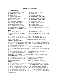 高中语文必修(四)文言文知识点复习归纳