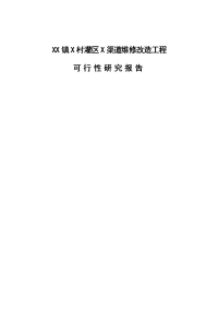 农村灌区X渠道维修改造工程可行性研究报告