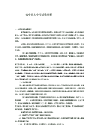 初中语文中考试卷分析