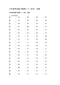 小升初考试复习资料