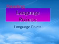 高中英语 Language Points课件 外研必修2