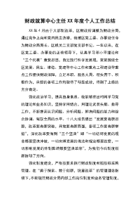 财政就算中心主任xx年度个人工作总结