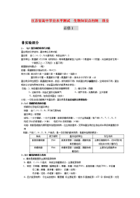 江苏省高中学业水平测试  生物知识点归纳  很全