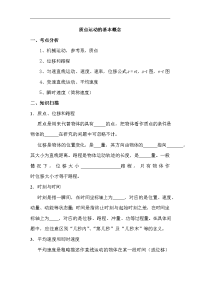 高二物理质点运动的基本概念