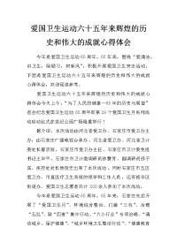 爱国卫生运动六十五年来辉煌的历史和伟大的成就心得体会