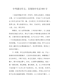 中考满分作文：告别初中生活800字.docx