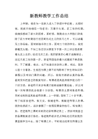 新教师教学工作总结