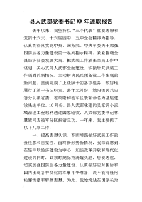 县人武部党委书记某年述职报告