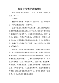 盐业公司领导述职报告