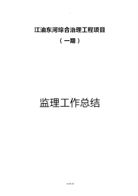 河道监理工作计划总结