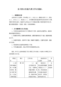 实习班主任前八周工作计划表