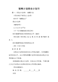 雏鹰计划商业计划书