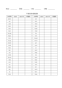 初中英语不规则动词检测