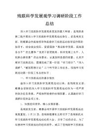 残联科学发展观学习调研阶段工作总结