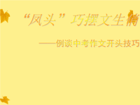 中考语文 “凤头”巧摆文生俏—例谈中考作文开头技巧课件