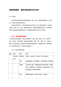 酒店管理会所 酒店全面的室内设计材料