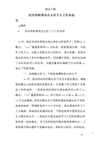 民宗法制委员会主任个人工作总结