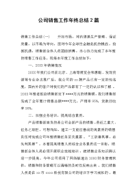 公司销售工作年终总结2篇.docx