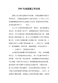 2019专业监理工作总结