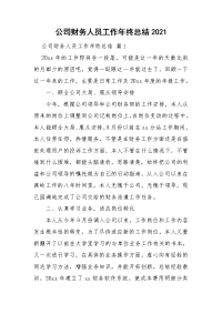 公司财务人员工作年终总结2021.doc