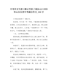 中考作文写景《那云竹给了我信心》20XX年山东东营中考满分作文550字.docx