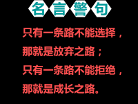 （最新）只有一条路不能选择，那就是放弃之路；只有一条路不能拒绝，那就是成长之路。名言警句PPT 课件