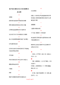 高中语文课内文言文实词表释义及示例