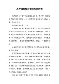 高考满分作文散文欣赏阅读.docx