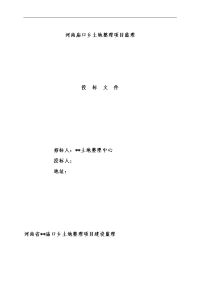 a河南庙口乡土地整理项目监理投标文件