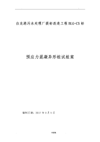 白龙港污水处理厂提标改造工程预应力混凝异形桩试桩方案