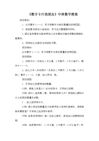 《数字卡片找朋友》中班数学教案.doc