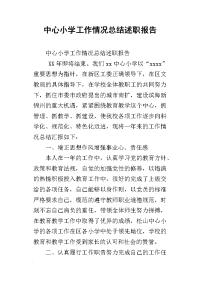 中心小学工作情况总结述职报告