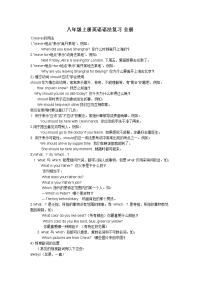 八年级上册英语语法复习